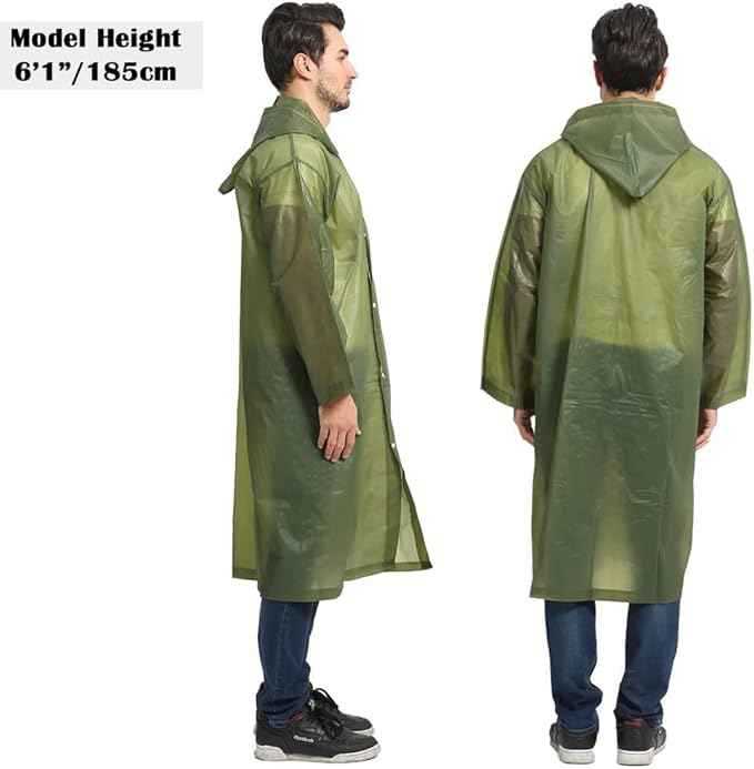 Opret 2 Pack Raincoats for Adults Reusable, EVA Rain Ponchos Lightweight Rain Coat Waterproof Rain Gear for Men and Women