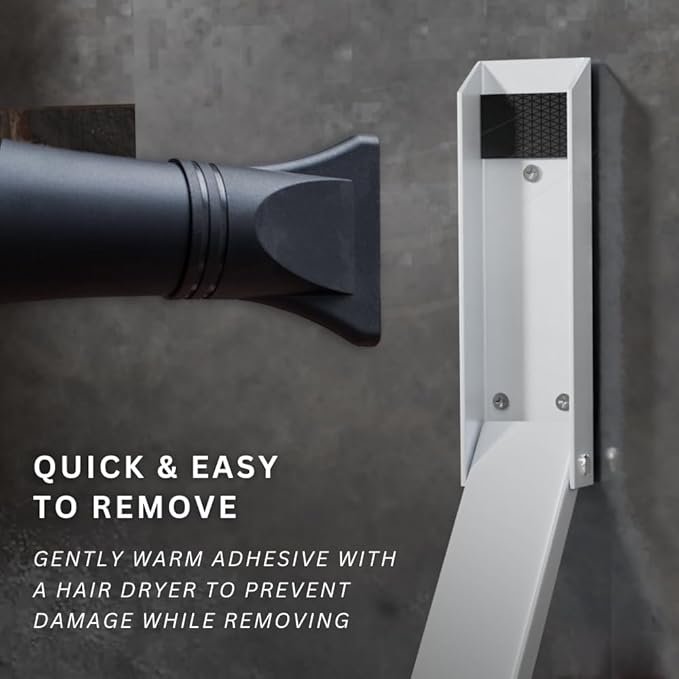 Door Stop, No Drill Door Stoppers - Kickdown Doorstop for Home, Glass Doors, & Outdoors, Easy to Install Doors with Self Adhesive Door Stopper, No Screw Flip Down Portable Door Stopper - White