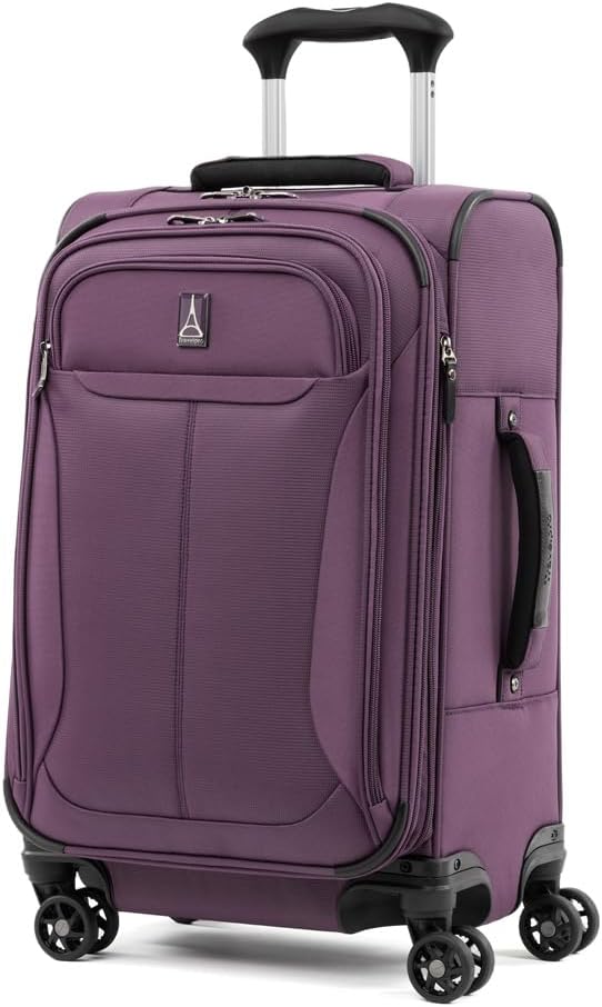 Travelpro Tourlite Softside 3-Piece Set, Expandable Luggage with 4 Spinner Wheels, Lightweight Suitcase, 21" Carry-On, 25" Checked Medium, 29 Check Large, Deep Purple
