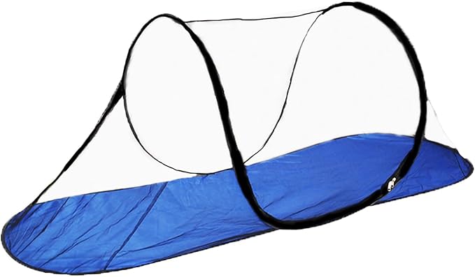 CMINGJ Large Pop Up Mosquito Tent, Portable Foldable Mosquito Net with Bottom for Bed, Camping, Travel, Patio, Suitable for Outdoor Indoor (78 * 28 * 27inch) (Blue Bottom)