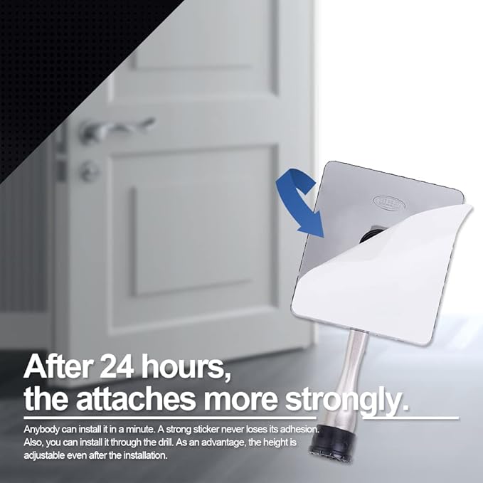 One-Touch Doorstop Adhesive Bracket (White, 4inch x 1pack)