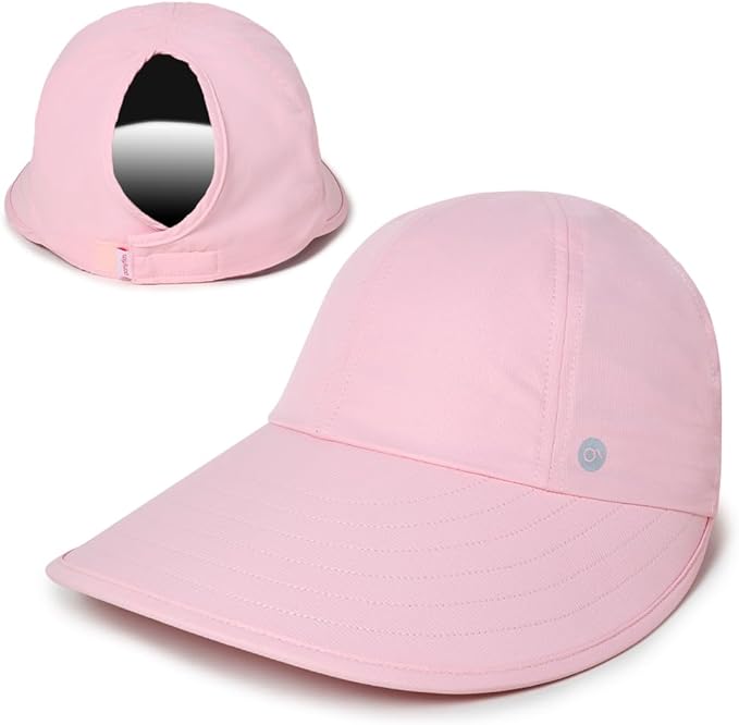 Ponyflo Sunblocker Wide Brim Hat - Oprah Awards Best Sun Hat - UV 50 Protection - Ponytail Sunhat for Women