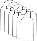 Garment Bags for Hanging Clothes 12 PCS Transparent Waterproof Dustproof Storage for Wardrobe Storage Suit Covers for Closet Clear Reuse Full Zipper for Costumes Suits Coats 24''x48''
