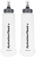 TRIWONDER TPU Collapsible Flask BPA-Free Soft Folding Water Bottles for Hydration Pack - Ideal for Running Hiking Cycling Climbing (500ml/16.9oz - White - Pack of 2)