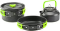 aiGear Camping Cookware Mess Kit, Non-Stick Camping Pan Pot Kettle, Lightweight Aluminum Camping Utensils, Collapsible Portable Camping Cooking Set for Outdoor Cooking Hiking Picnic