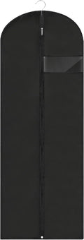 Dress Bags for Gowns Long, 65'' Garment Bags for Hanging Clothes, Suit Bag Cover for Storage and Travel (Black)