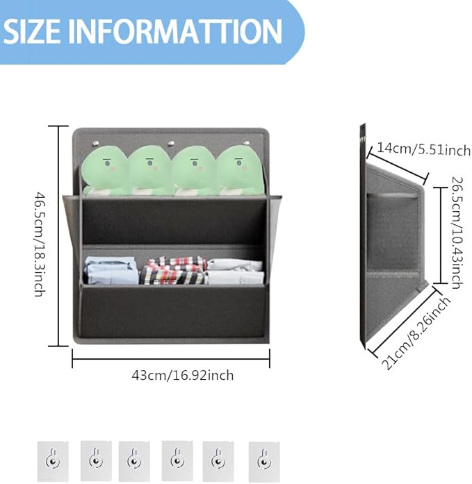 2 Pack RV Shoe Storage with Adhesive hook,Over the Door Shoe Rack,Heavy Duty Oxford Fabric Wall Hanging Organizer with Large Deep Pocket for Camper,Narrow Space Saving Closet Organizers(Grey, 2-Grids)