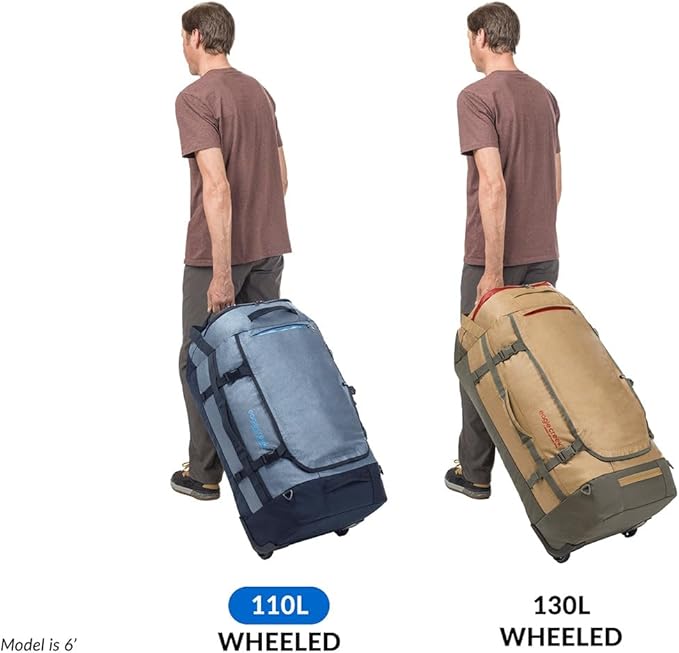Eagle Creek Cargo Hauler Wheeled Duffel - Durable Duffel Bag for Travel - Easy Access Compartment - Deployable Backpack Straps - Lockable Zipper Opening - Charcoal - 110L