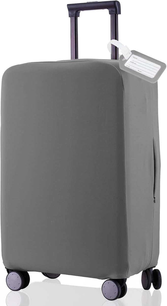Travel Luggage Cover Suitcase Protector Scratch-Resistant Fit 19-31 Inch Suitcase, Not Included Suitcase (Slate Gray, XL(28-29 inch))
