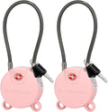 Forge TSA Approved Luggage Locks Ultra-Secure Dimple Key Cable Locks for Travel with Zinc Alloy Body- 2 Pink Locks