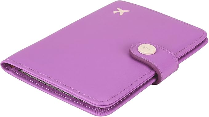 ZOPPEN Passport Holder Women, Passport Cover Travel Wallet Rfid Blocking Passport Wallet Cover Case Travel Essentials Document Organizer, Violet Purple