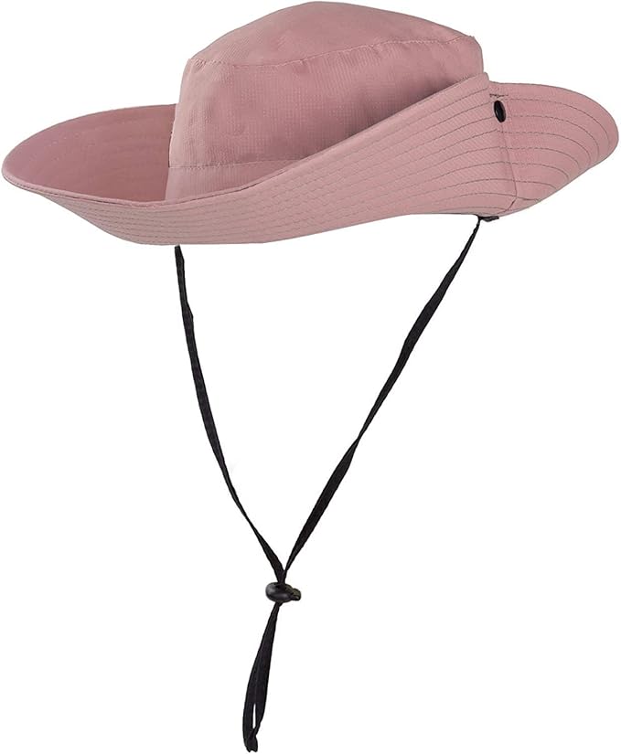 Rosoz Ponytail Sun Bucket Hats for Women UV Protection Foldable Mesh Wide Brim Hiking Beach Fishing Summer Safari