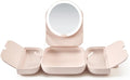 AMIRO M2 LumoCube Makeup Mirror with Bag - Portable LED Makeup Mirror with Lights, 5-Level Brightness, 3-Color Lights - Travel Makeup Organizer - Pink