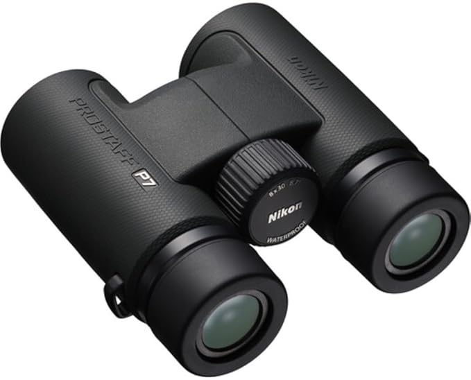Nikon PROSTAFF P7 8x30 Binoculars Bundled with Harness Strap + Deluxe Cleaning Kit + Smartphone to Binocular Adapter + Microfiber Cleaning Cloth (5 Items)