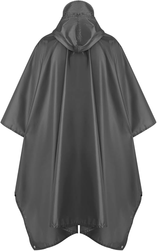 salamra Hooded Rain Poncho Waterproof Raincoat Jacket for Men/Women/Adults with Pocket
