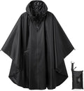 Rain Poncho Jacket Coat Hooded Zipper Style for Women/Men/Adult with Pocket