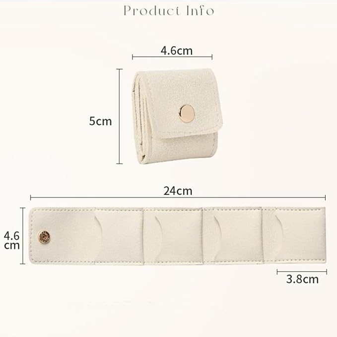 Mini Travel Jewelry Bag, 2025 New Travel Jewelry Case Organizer, Portable Foldable Compartment Auxiliary Mini Travel Jewelry Roll Bag With Buckle For Small Jewelry Earrings, Rings, Necklaces (D)