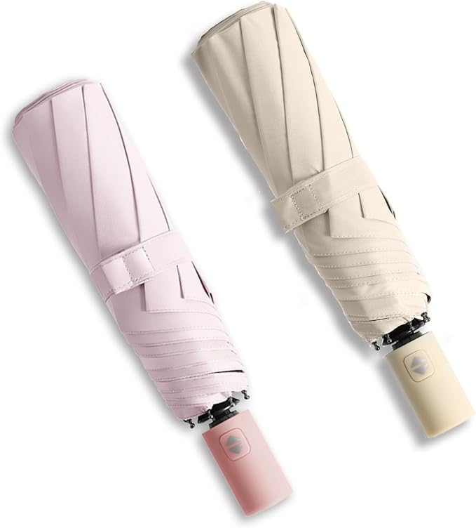 BAODINI Small UV Protection Travel Umbrella Compact for Rain and Sun UPF 50+ 41 inch Portable Umbrella for Women and Men