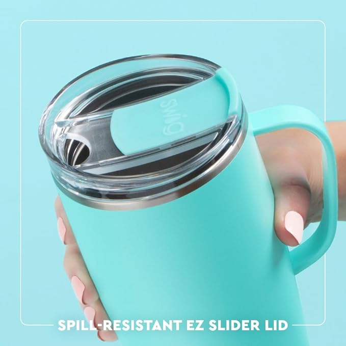 Swig Life 22oz Travel Mug, Insulated Tumbler with Handle and Lid, Travel Coffee Mug, Cup Holder Friendly, Stainless Steel 22 oz Tumbler, Reusable Insulated with Lid (Florida)