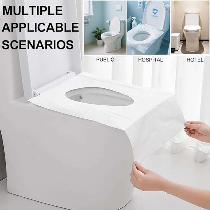 Disposable Toilet Seat Covers, 30 Pack Extra Large Non-Slip Individually Wrapped Portable for Travel Public Restrooms Airplane