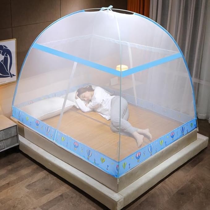 Pop-Up Mosquito Net Tent for Beds, Portable Folding Design with Net Bottom Bedroom and Outdoor Trip for Baby Adults, Easy to Install and Wash for Twin to King Size Bed 79 x71x59 inch (B)