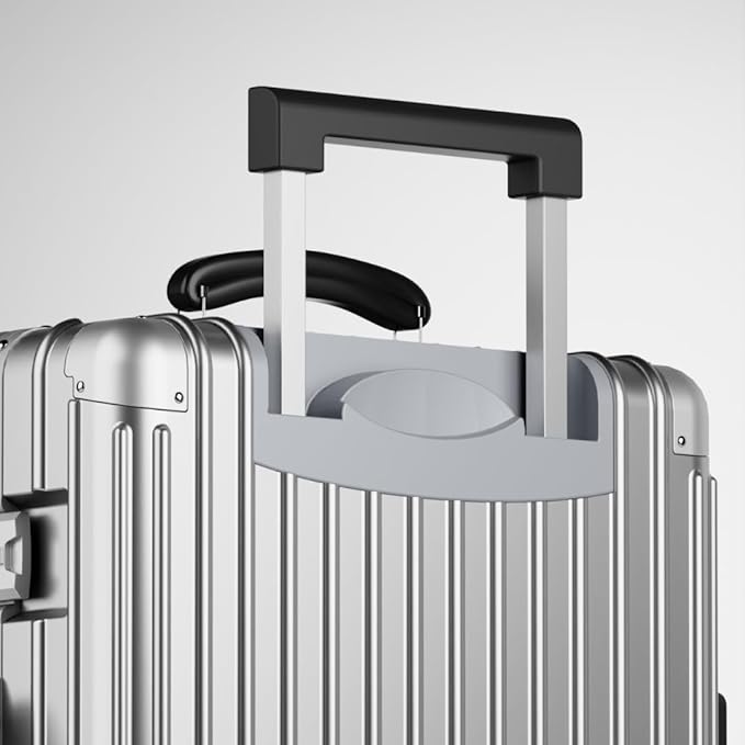 KARGO 20 Inch Carry-On Luggage - Polycarbonate Hard Shell Suitcase with Aluminum Corners, Smooth-Rolling Wheels, Leather Handle, Aluminum Frame Luggage, Zipperless TSA Lock (Silver, 20 Inch Carry-On)