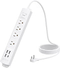 TROND Surge Protector Power Strip with USB, Ultra Thin Flat Plug 3ft Extension Cord 1625W, 3 USB A & 1 Type C, 4 AC Outlets 1440J Surge Protection ETL Listed, Wall Mount for Home Office Dorm, White