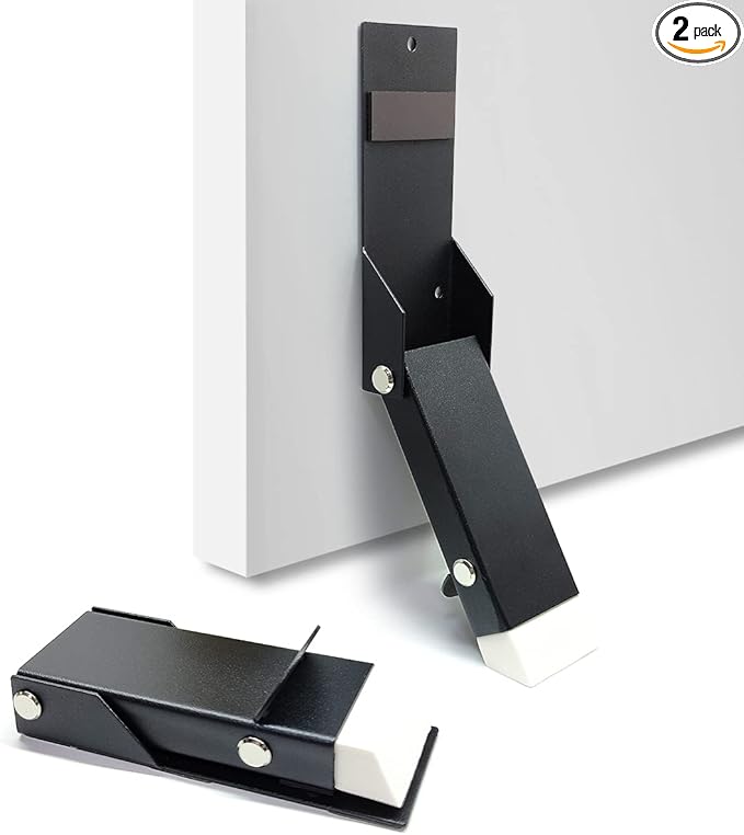 Door Stoppers 2 Pack, Self Adhesive Door Holder, No Drilling Door Stopper, Door Holder to Keep Door Open, Soft Rubber Tips & Anti Slip, Drop Stops & Easy Install
