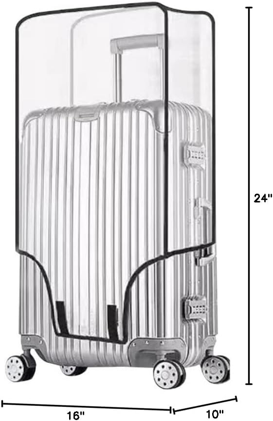 Clear Suitcase Cover - 20 24 26 28 30 Inch Waterproof PVC Suitcase Cover - Transparent Travel Suitcase Wrap - Protective Cover Case for Wheeled Luggage (26-Inch)