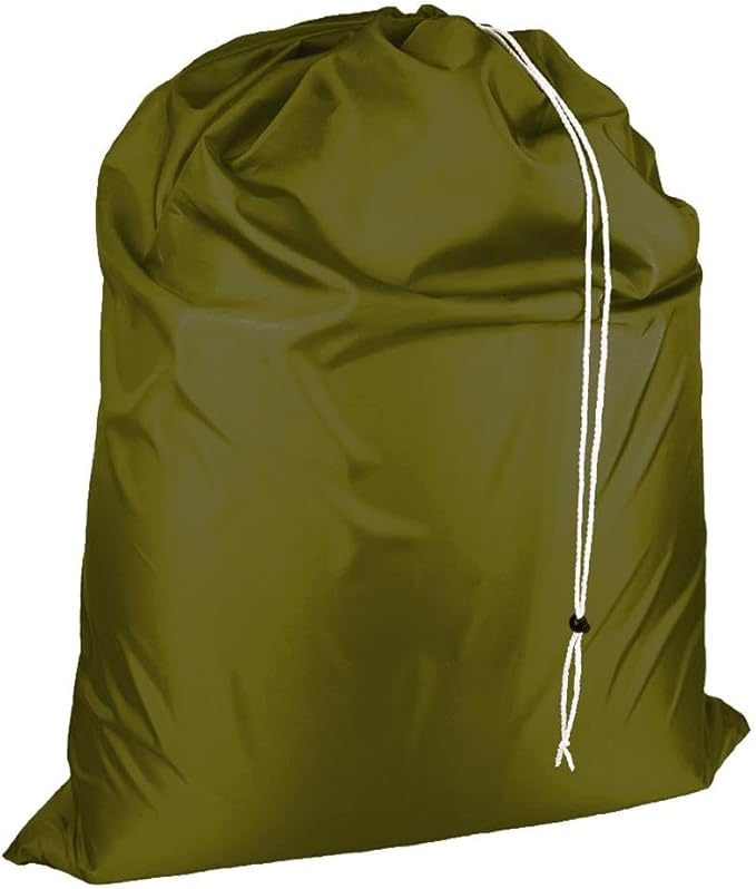 Laundry Bag with Locking Closure Drawstring – Extra Large Heavy Duty 100% Nylon, Large & Foldable Clothes Sack – Lightweight Dirty Laundry Organizer for Travel, Dorm, Gym – L 40" x H 50" (OLD GOLD)