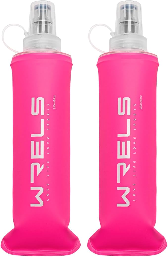 Folding Soft Flask Portable Collapsible Running Lightweight Water Bottle for Outdoor Sports,Travel with Mouthpeice Cover
