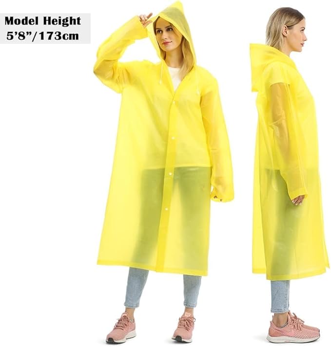 Opret 2 Pack Raincoats for Adults Reusable, EVA Rain Ponchos Lightweight Rain Coat Waterproof Rain Gear for Men and Women