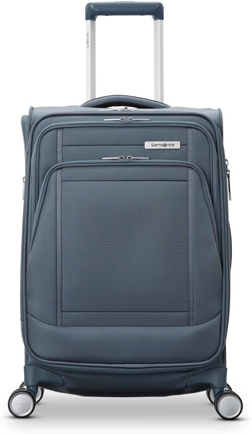 Samsonite UpLIFT Lightweight Large Checked Softside 3-Piece Luggage Set with Spinner Wheels - Expandable - Airline-Approved, Polyester Soft Suitcase for Ultra Light Travel - Elemental Blue