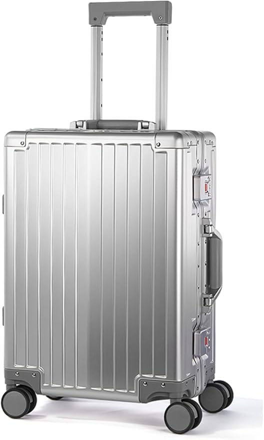 UrbanExplorer All Aluminum Carry On Luggage 22x14x9 Airline Approved Heavy Duty Hard Shell Suitcases Zipperless Suitcase with TSA Lock, Sliver, 20 Inch