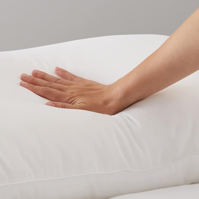 Amazon Basics Down Alternative Bed Pillows, Medium Density For Back and Side Sleepers, King, 2-Pack, White, 36 in L x 20 in W