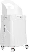 MRPLUM Ride On Luggage with Seat for Kids&Adults with Seat Belt,Hard Shell Lightweight Rolling Spinner Wheels Travel Luggage with TSA Lock,20 inch,White