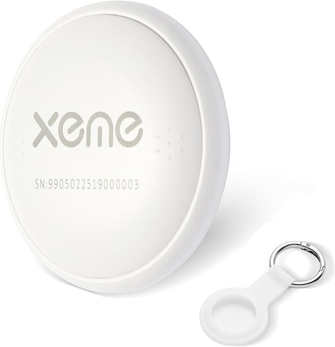Key Finder, Bluetooth Tracker Locator Pairs with Apple Find My (iOS only), Item Locator Smart Tracker Tag for Keys/Luggage/Wallet, etc. (WHITE-1PCS)