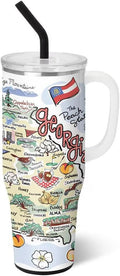 Swig Life 40oz Mega Mug, 40oz Tumbler with Handle and Straw, Extra Large Insulated Tumblers, Cup Holder Friendly Travel Mug (Georgia)