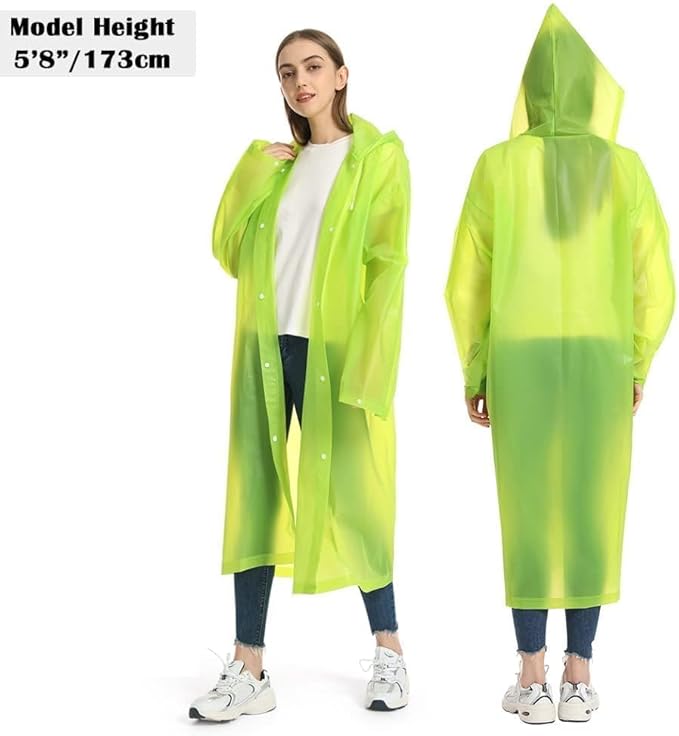 Opret 2 Pack Raincoats for Adults Reusable, EVA Rain Ponchos Lightweight Rain Coat Waterproof Rain Gear for Men and Women