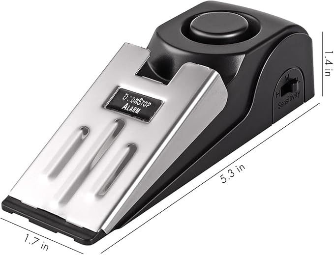 Door Stop Alarm, Door Stopper Security for Home Travel Apartment with 120DB Siren Portable Safety Tool 2 Pack