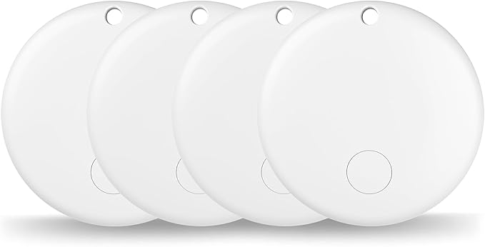 Air Tracker Tags-4 Pack Tracker Tag Work with Apple Find My (iOS 14.6 Above Only) Smart Tag Item Finders for Key, Luggage, Backpack，etc. (White, 4 Pack)