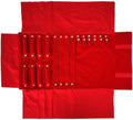 Velvet Travel Jewelry Case Roll Bag Organizer for Necklace Bracelet Earrings Ring (Black) (Red)