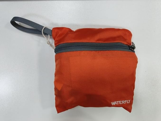 WATERFLY Foldable Lightweight Hiking Backpack: 15L Packable Traveling Daypack Men Women Ultralight Thin Casual Day Pack Bag for Outdoor Sports Camping Beach Park (Orange)
