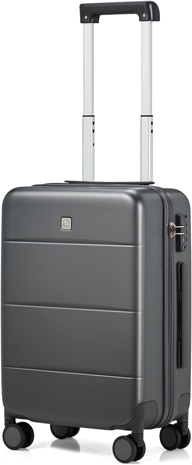 Hanke 20 Inch Carry On Luggage 22x14x9 Airline Approved PC Hard Shell Suitcases with Wheels TSA Luggage for Women Men Lightweight Travel Luggage(Graphite Grey)
