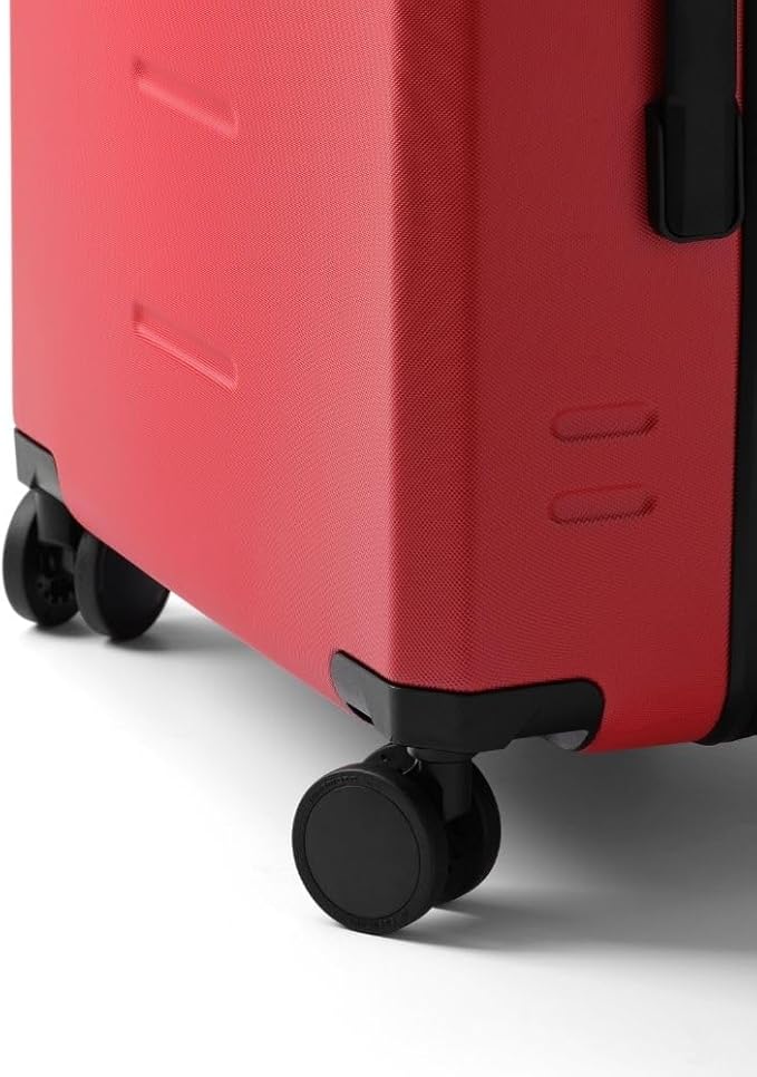 D_b_ Ramverk Carry-On 21 Inch Hardside Luggage, Compact Suitcase with Silent 360 Spinner Wheels, TSA Lock, Interior Laptop Compartment and Two Zipper Dividers, Red