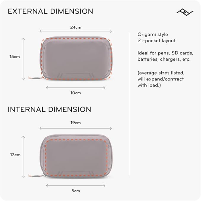Peak Design Tech Pouch, Kelp, Electronics Organizer for Travel or Everyday Carry, Origami-Style Storage, Cable Pass-Through, Weatherproof Recycled Nylon, Gear Carry Bag for Men and Women