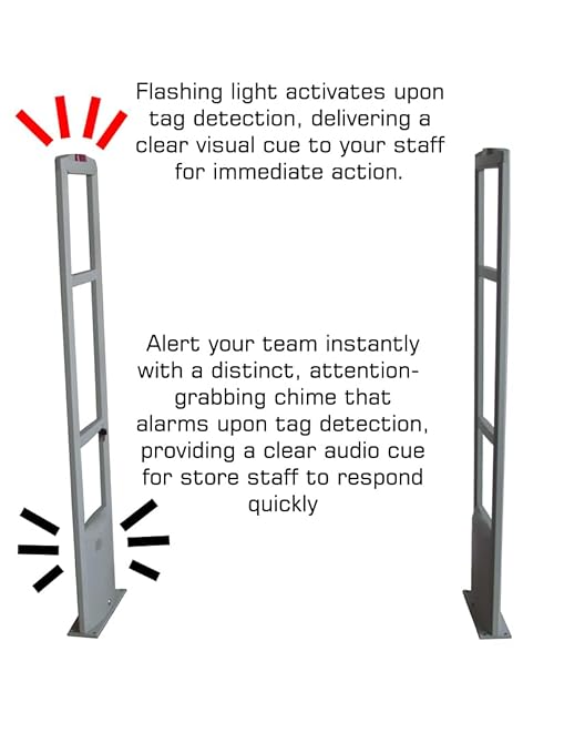 Full Starter Pack - EAS RF Retail and Clothing Store Security Tower Antenna System + 1000 Tags and Warning Stickers. Great for Shop Protection, Boutiqes, Store Security System Asset Protection