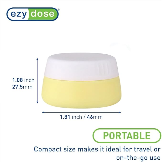 EZY DOSE Silicone Jar, Multi-Purpose Travel-Sized Container, Washable and Reusable, Versatile and Durable Container for Storage, Jewelry Holder Organizer, Blue, Yellow, and Green, BPA Free, 3-Pack