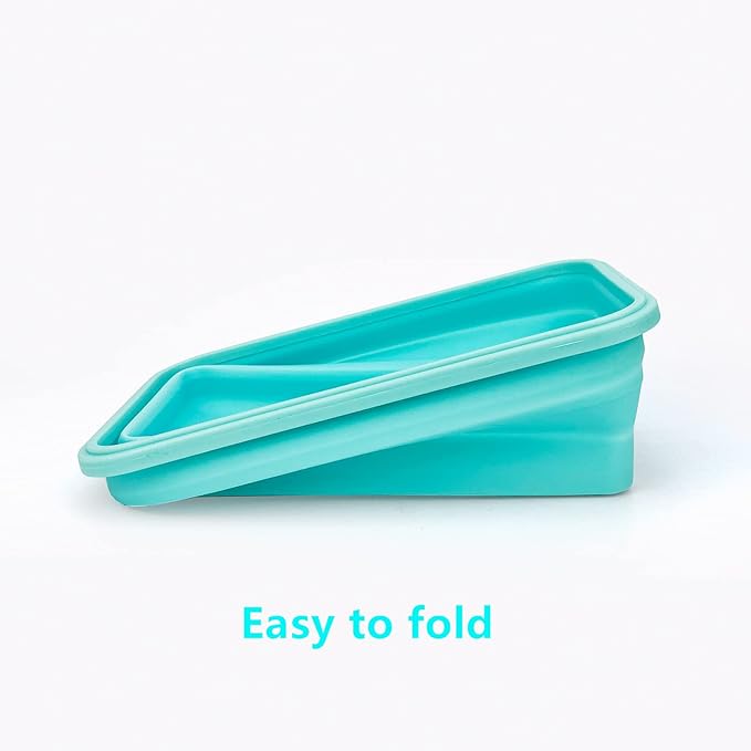 CARTINTS Large Collapsible Camping Food Containers, 1200ml Silicone Lunch Container, Microwave Safe Reusable Meal Prep Container For Indoor&Outdoor Kitchen With Foldable Spoon, Blue