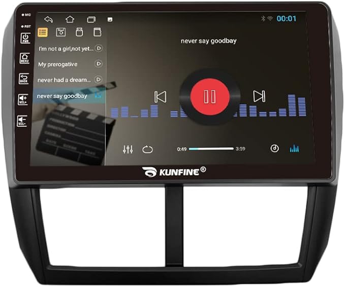 Kunfine Car Android Navigation Stereo GPS Radio Reverse Camera Display 9" IPS Touchscreen Headunit Tablet Pad Media Player for Subaru Forester 2007-2013, if Applicable Quad Core 1G+16G